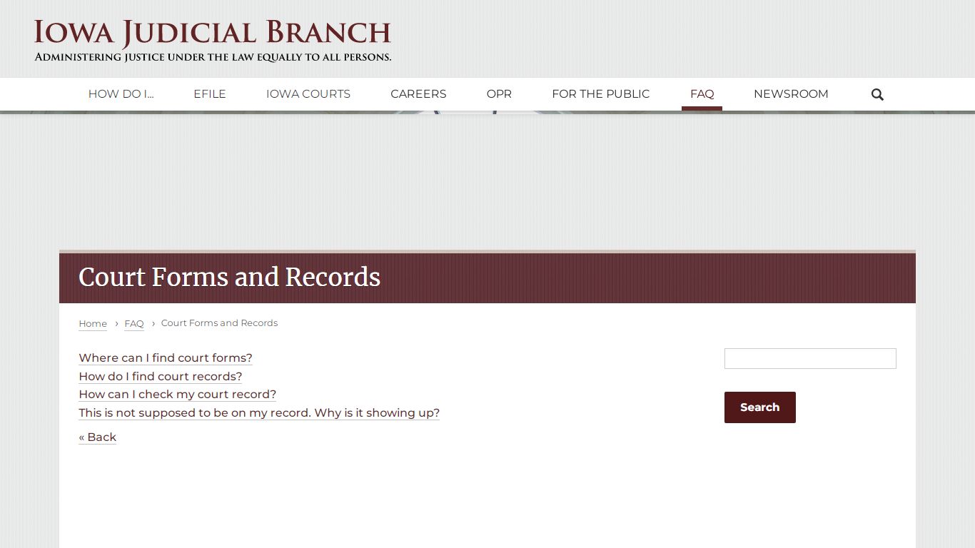 Court Forms and Records | FAQ | Iowa Judicial Branch